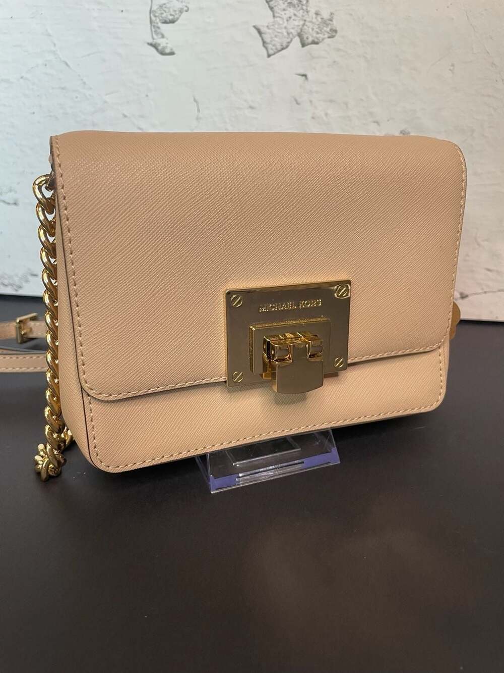 Michael Kors Tina Medium Saffiano Leather Flap Crossbody Bag